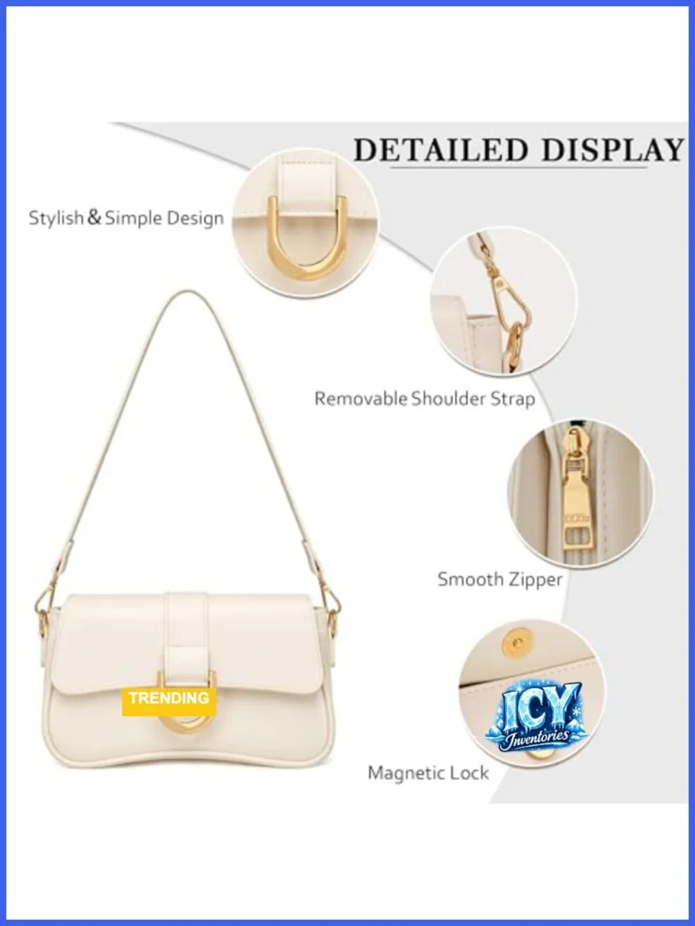 Vegan Leather Small Hobo Bag Women Retro Shoulder Clutch Purse